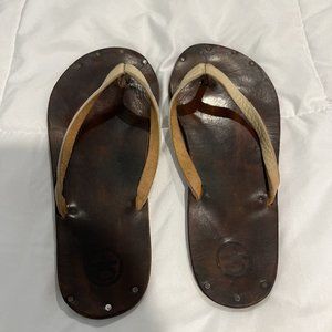 Nice Collective Men's Leather Flip-Flops Size 11 US Rare!